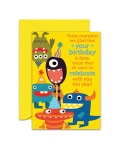 Greeting Card - GC2916-HAL071 - These monsters are glad that your birthday is here, 'cause they all want to celebrate with you this year!